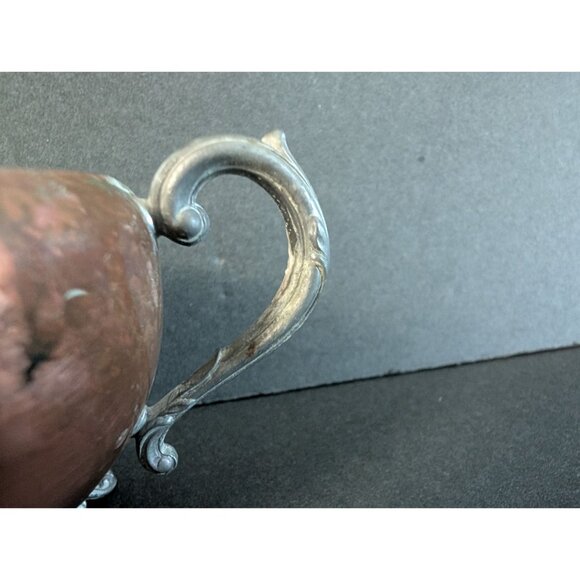 Vintage Copper & Pewter Creamer With Ornate Handle - Picture 3 of 7